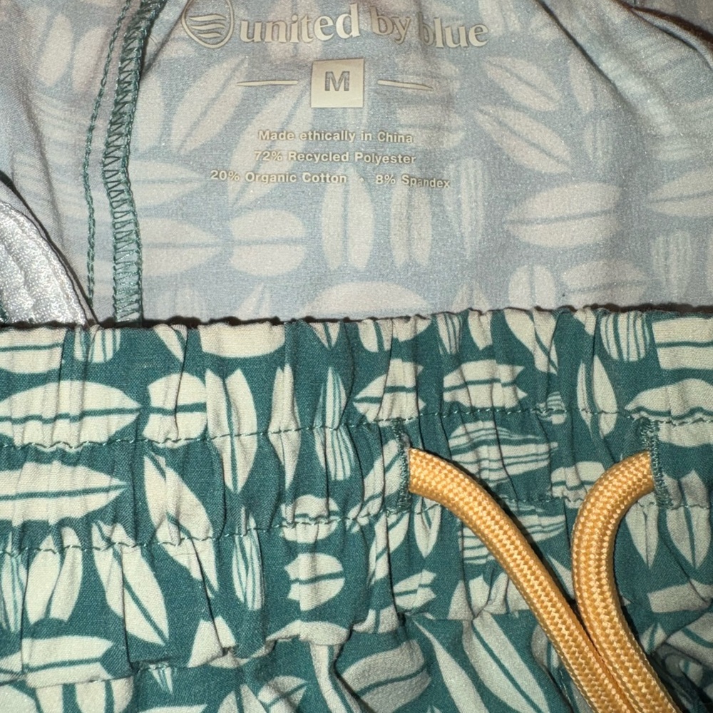 United By Blue Teal Print Athletic Shorts - Picture 3 of 4
